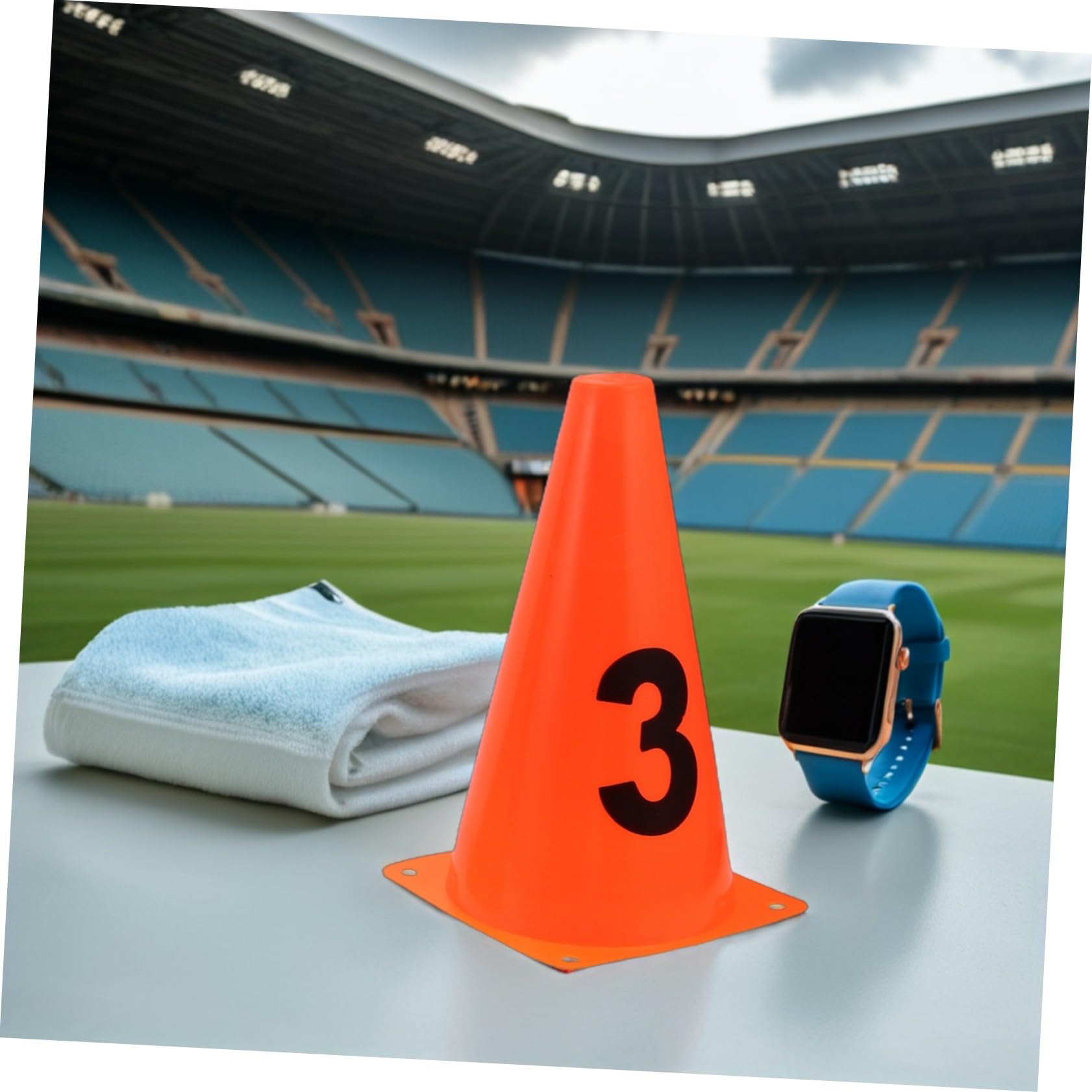 Didiseaon 10piezas Marcadores de Entrenamiento de Fútbol Numéricos Conos Pequeños para Agilidad Fútbol Baloncesto Patinaje y Deportivos Canchas de Entrenamiento