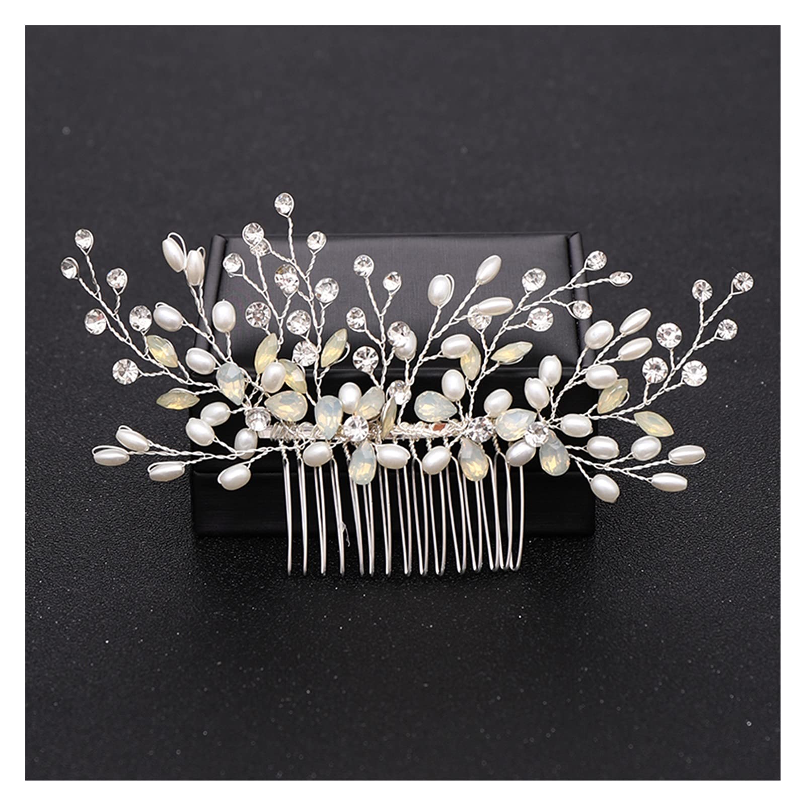 Argent Couleur Perle Cristal de Mariage Cheveux Peignes Accessoires for Les Fleurs nuptiales de Fleur de Fleur Femmes Ornements de Cheveux de la mariée Bijoux