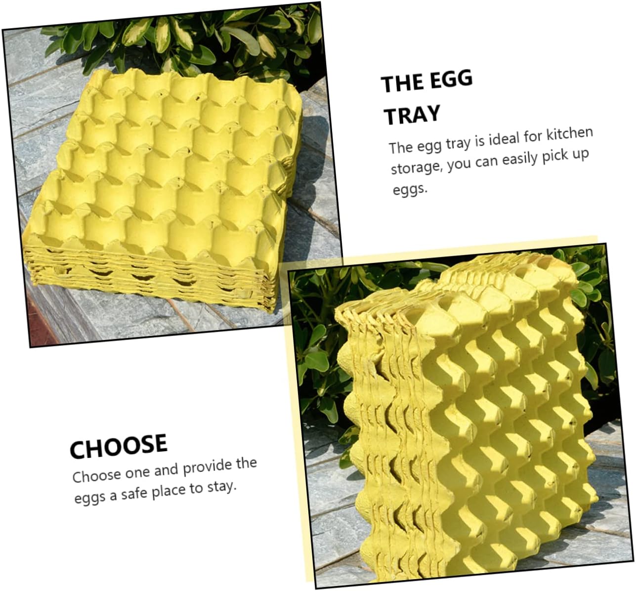 NUOBESTY 10Pcs Egg Storage Trays DIY Egg Holder for Refrigerator Yellow for Kitchen Organization and Freshness
