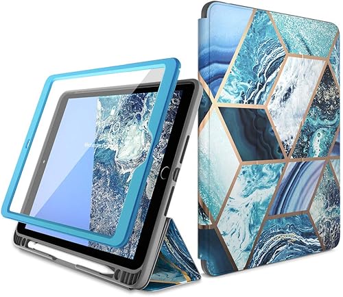 i-Blason Cosmo - Funda para iPad de 987 generación, iPad 10.2 (202120202019), triple pliegue de cuerpo completo con protector de pantalla integrado,