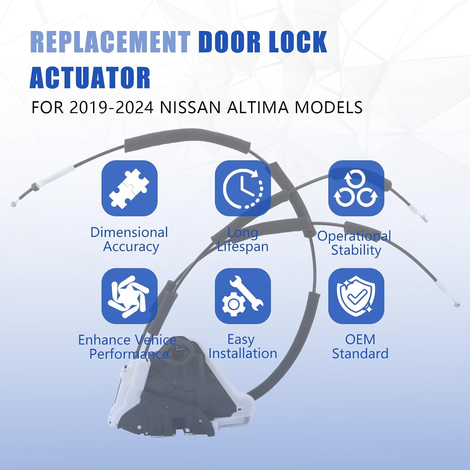 Door Lock Actuator Front Right Passenger Side Compatible with 2019-2025 Nissan Altima Door Latch Replacement 80500-6CA0B 805006CA0B