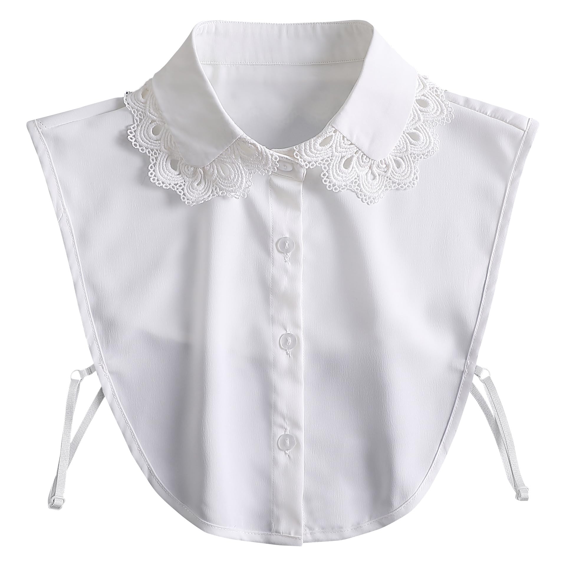 AruiLeo Chiffon Chic Lady's Fake Collar Floral Elegant Office Half Blouse False Collar Dickey
