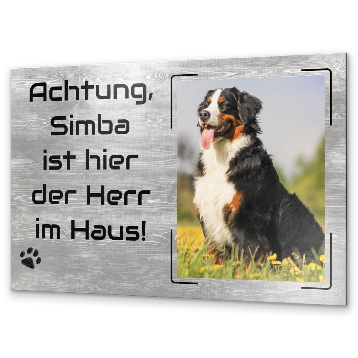 Warnschild 'Basset Hound Silhouette' Aus Aluminium, 30x21 Cm – Lustiges Wachhund-Schild Für Drinnen & Draußen