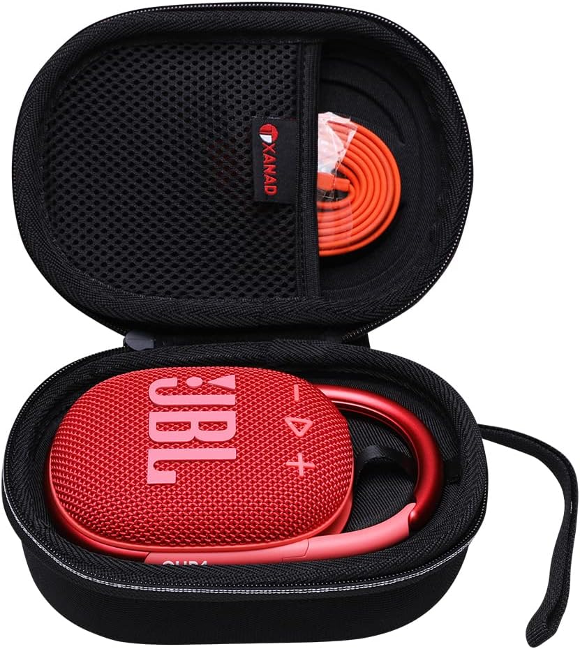 XANADHard Case for JBL Clip 4 or Clip 5 Portable Bluetooth Speaker - Storage Protective Travel Carrying Bag-Black