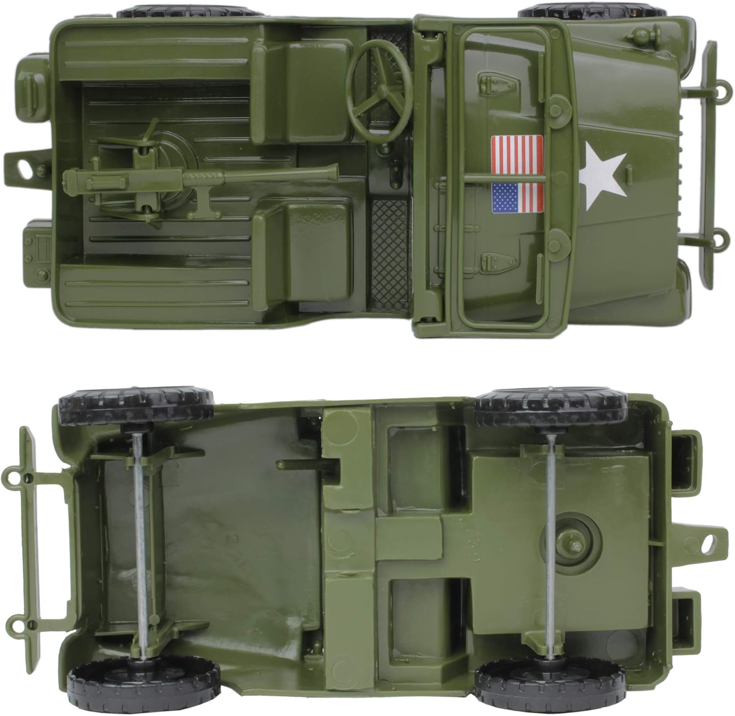 TimMee Recon Patrol M38 Military 4x4 - Olive Green Action Figure Size - Made in USA