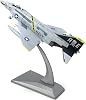 Enatuhter Diecast Military Model 1100 US F-4 Phantom II Pirate Flag Ghost Fighter Jet Model Assault Airplane Gift