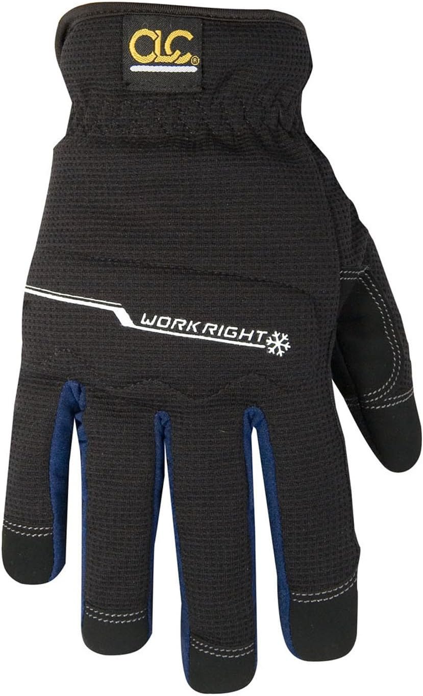 Custom LeathercraftL123X Workright Winter Flex Grip Work Gloves, Extra Large, Black (Pack of 4)