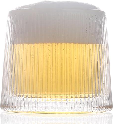 Miniatura 4 de Juego de 4 vasos pesados para degustación de cerveza, par de vasos pequeños y robustos acanalados, duraderos y gruesos sin tallo, con caja de