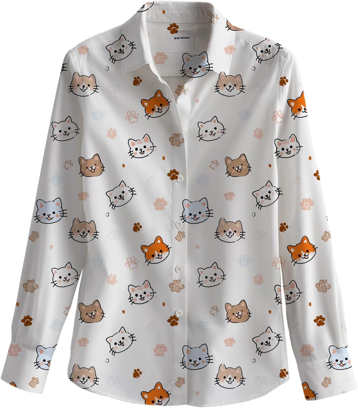 Graphic Shirts for Women Dressy Long Sleeve Button Down Fashion Blouses Abstract Art Comfy Tunic Tops