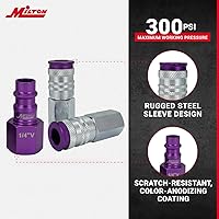 Vista 6 de Milton S-314VKIT Kit, 14pc Hi-Flo V style 1/4", Purple