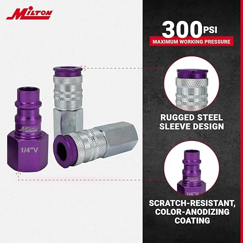 Miniatura 6 de Milton S-314VKIT Kit 14 piezas Hi-Flo V estilo 14 pulgadas morado