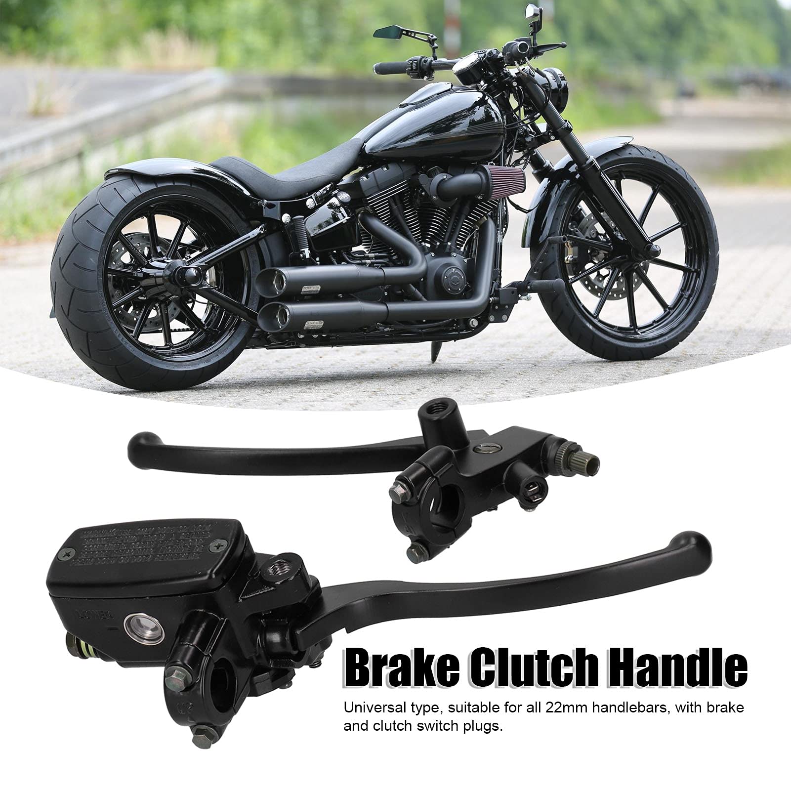 Yctze Motorrad Hydraulische Bremskupplungshebel Ein Paar Links Rechts 22mm Universal Schwarz CNC Aluminiumlegierung Hydraulischer Bremshebel Bremskupplungszylinder