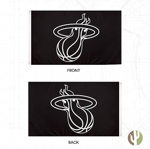 Miniatura 2 de Desert Cactus Miami Heat Flag Team NBA National Basketball Association 100% poliéster para interiores y exteriores, banderas de 3 x 5 pies (bandera