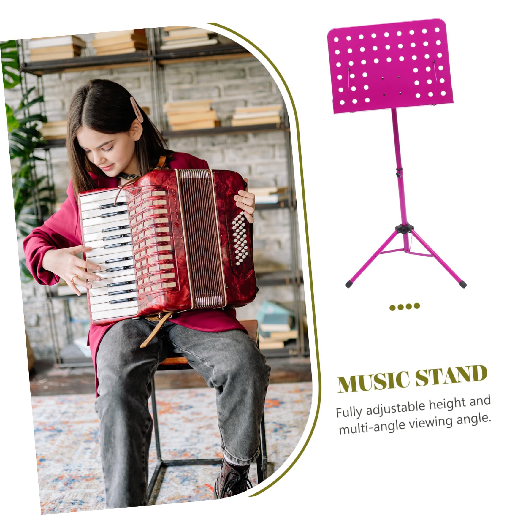 Toyvian Accessori Musicali Portatili Supporto Per Spartiti Musicali Treppiede Girevole A 340° Per Violino Chitarra Sassofono Costruzione in Lega Di Alluminio Casuale
