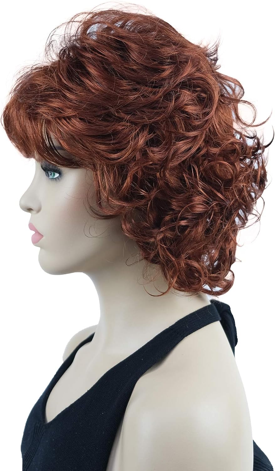 Lydell 10" Women's Short Soft Super Curly Wig Layered Natural Movement Synthetic Wigs (130 Copper Red) - Image 5