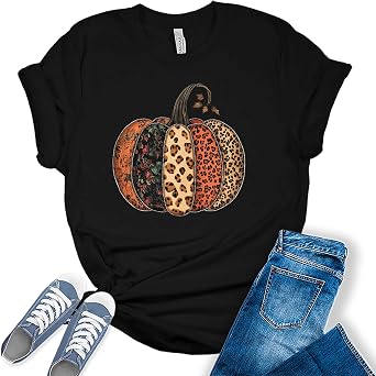 Graphic Tees for Women Fall Tshirts Vintage Tops Cute Floral Wildflower Girls Shirts
