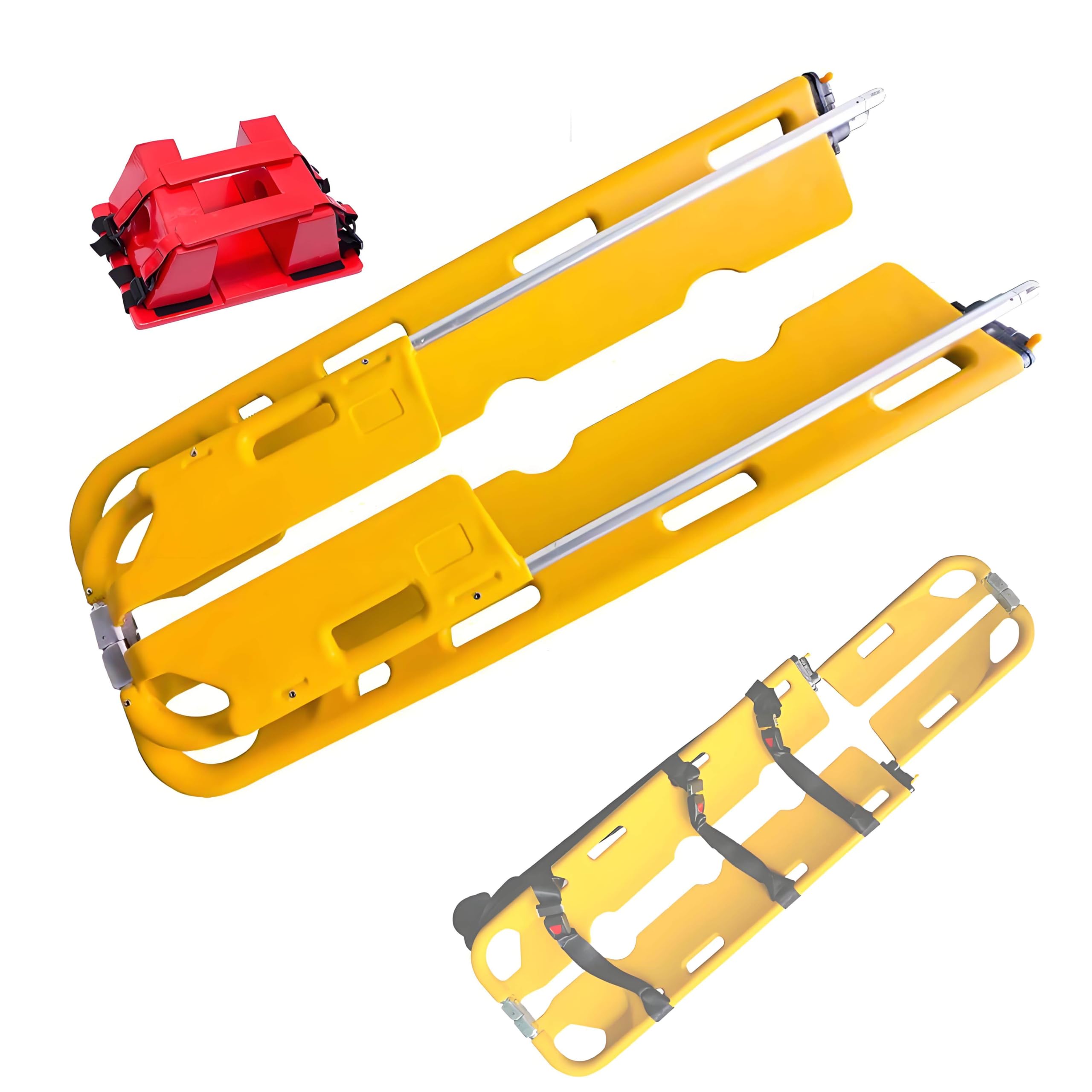 Składane Nosze Łyżkowe Aluminiowe Regulowane Ratownicze Stretcher+HeadImmobilizer