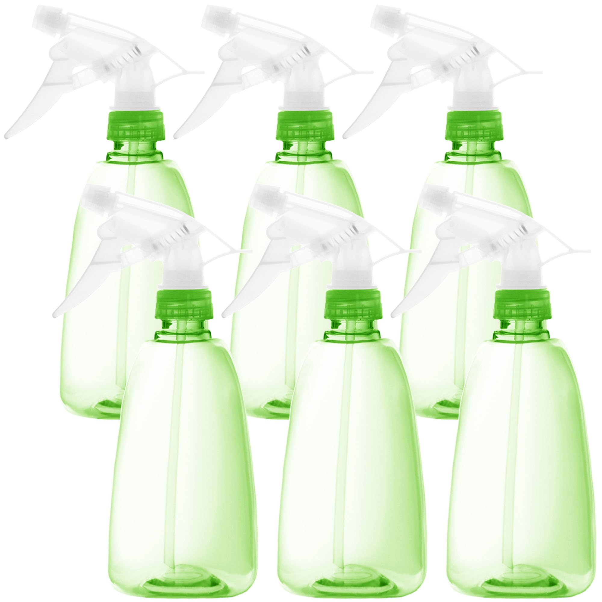 Youngever 6 Pack 16 Ounce Empty Plastic Spray Bottles, Spray Bottles for Hair and Cleaning Solutions (Green)