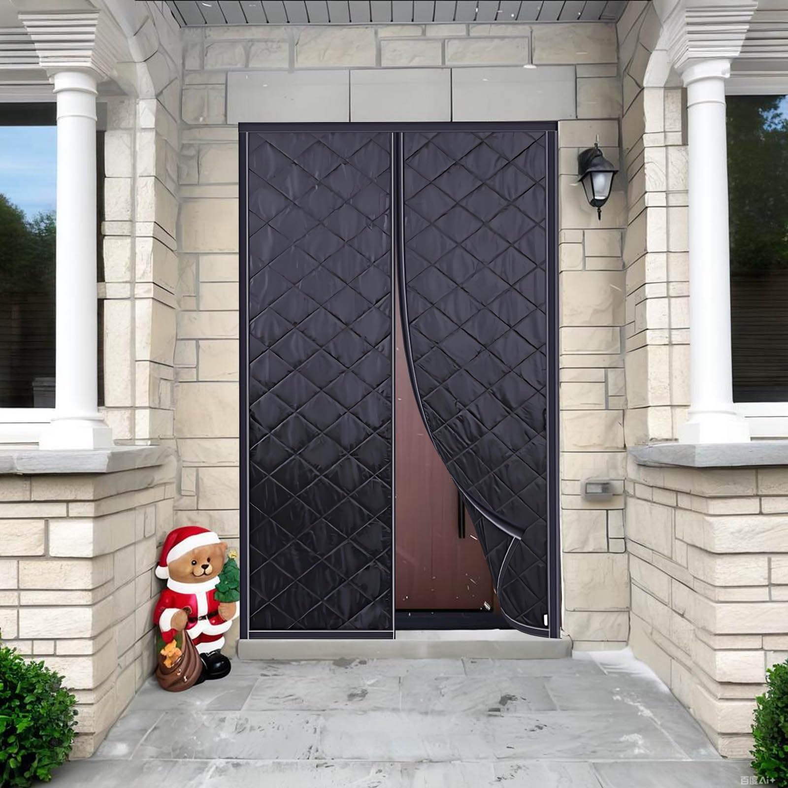 Rideau de protection thermique magnétique coupe-vent noir 70x200