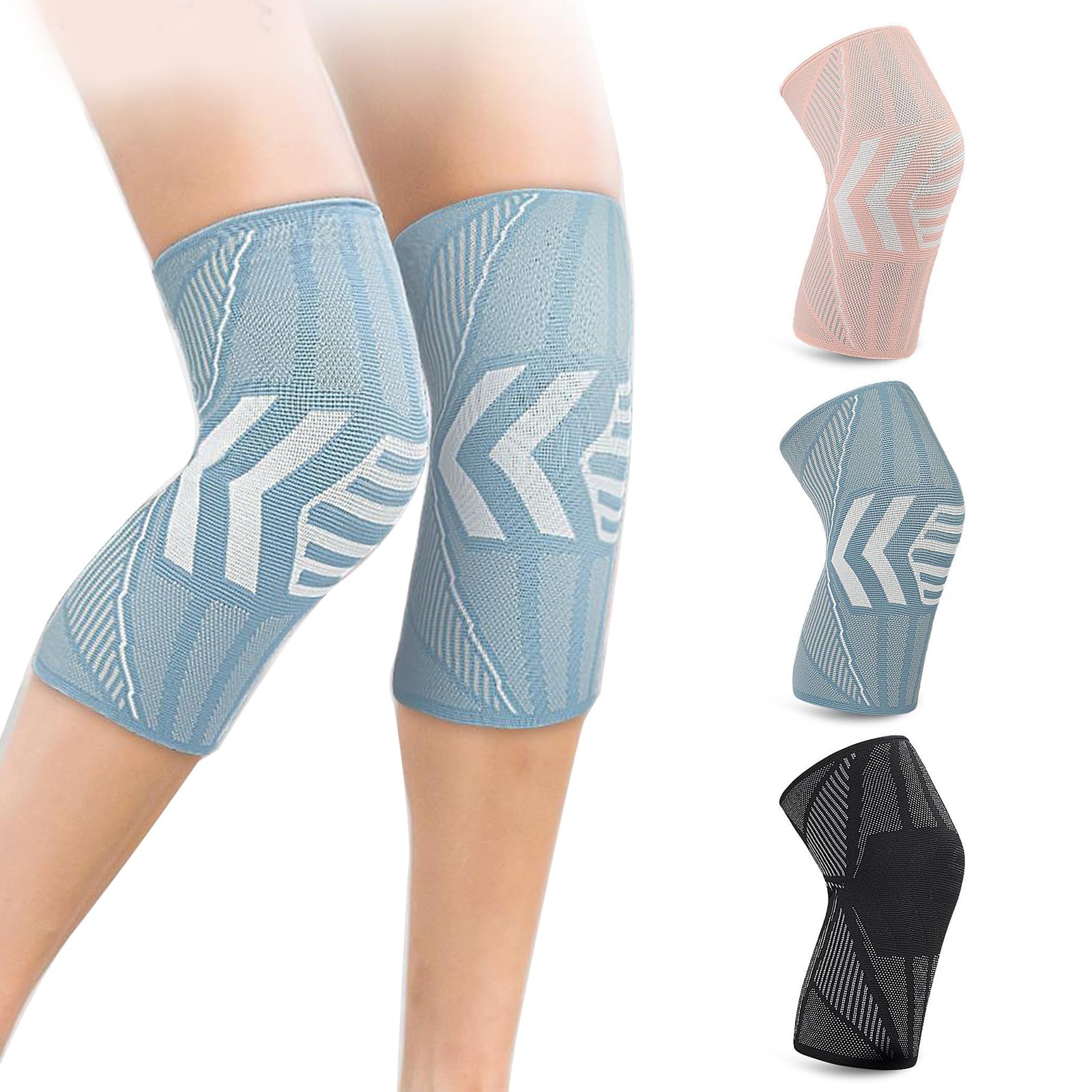 Zkbszn Knee Brace Compression Knee Sleeves Knee Soft Kneepads Knee Protector Nonslip Knee Wrap Patellas Stabilizer
