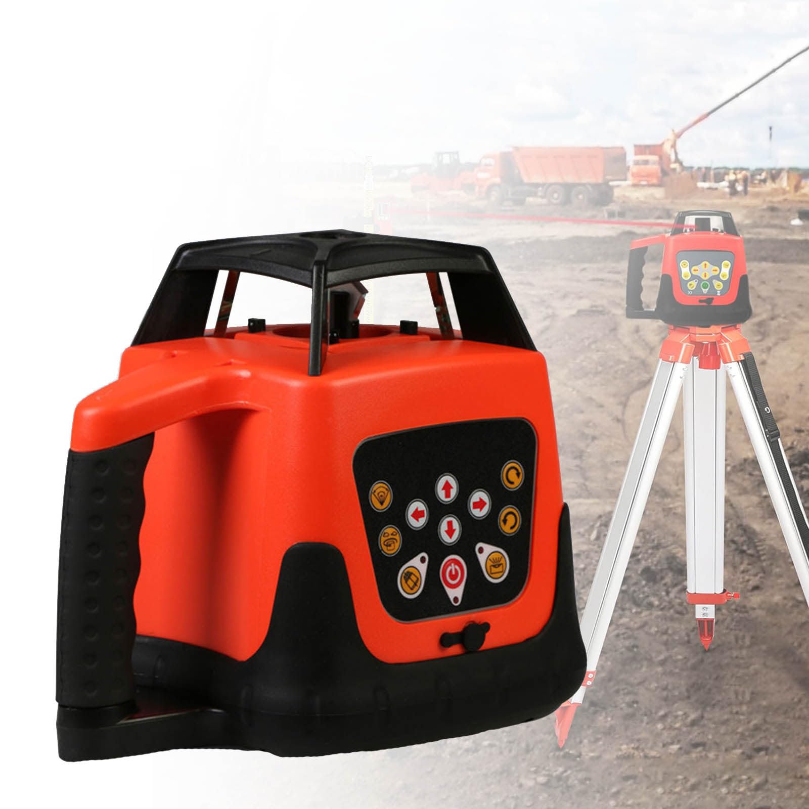 Samopoziomujący poziom laserowy 360 stopni, zasięg 500 m, urządzenie do poziomowania laserowego -20ºC - 45ºC, praca ciągła 20 godzin,Red