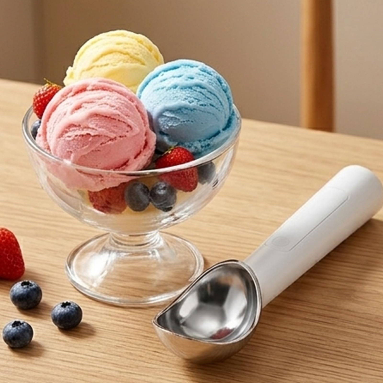 Cuillère à crème glacée chauffante sans fil avec enfant et indice d'étanchéité IP67 pour le nettoyage sans tracas Affichage LED Cuillère à crème glacée