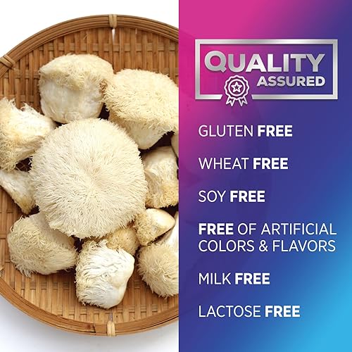 Miniatura 8 de Cápsulas de hongos de melena de león de 10,000 mg - Cápsulas de suplemento de melena de león para apoyo de memoria y enfoque, cerebro, apoyo a la