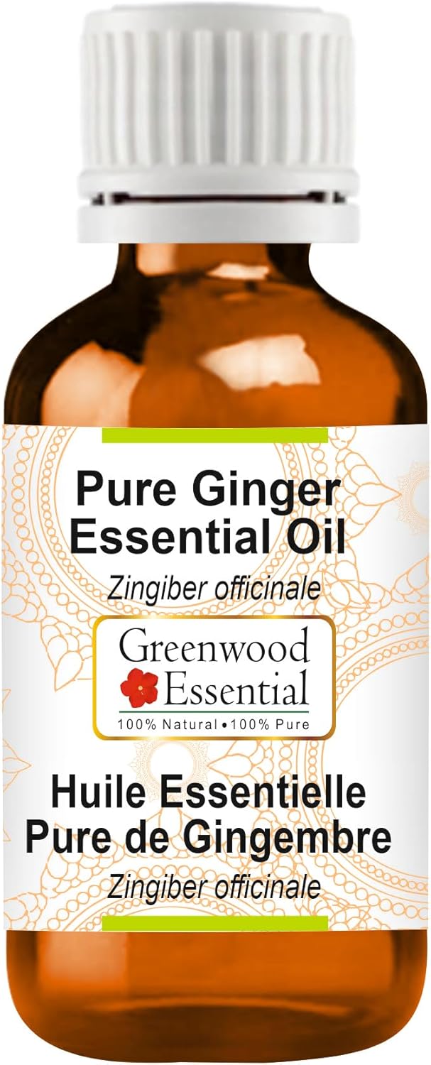 Greenwood Essential Pure Ginger Essential Oil (Zingiber officinale) Steam Distilled 50ml (1.69 oz)