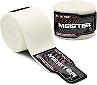 Meister Elite 180" Premium Elastic Hand Wraps for Boxing, MMA, Muay Thai - Adult Pair with Max Protection