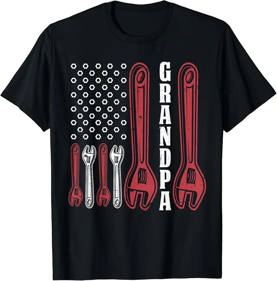 Grandpa & Workshop Gift Grandpa American Flag Handyman...