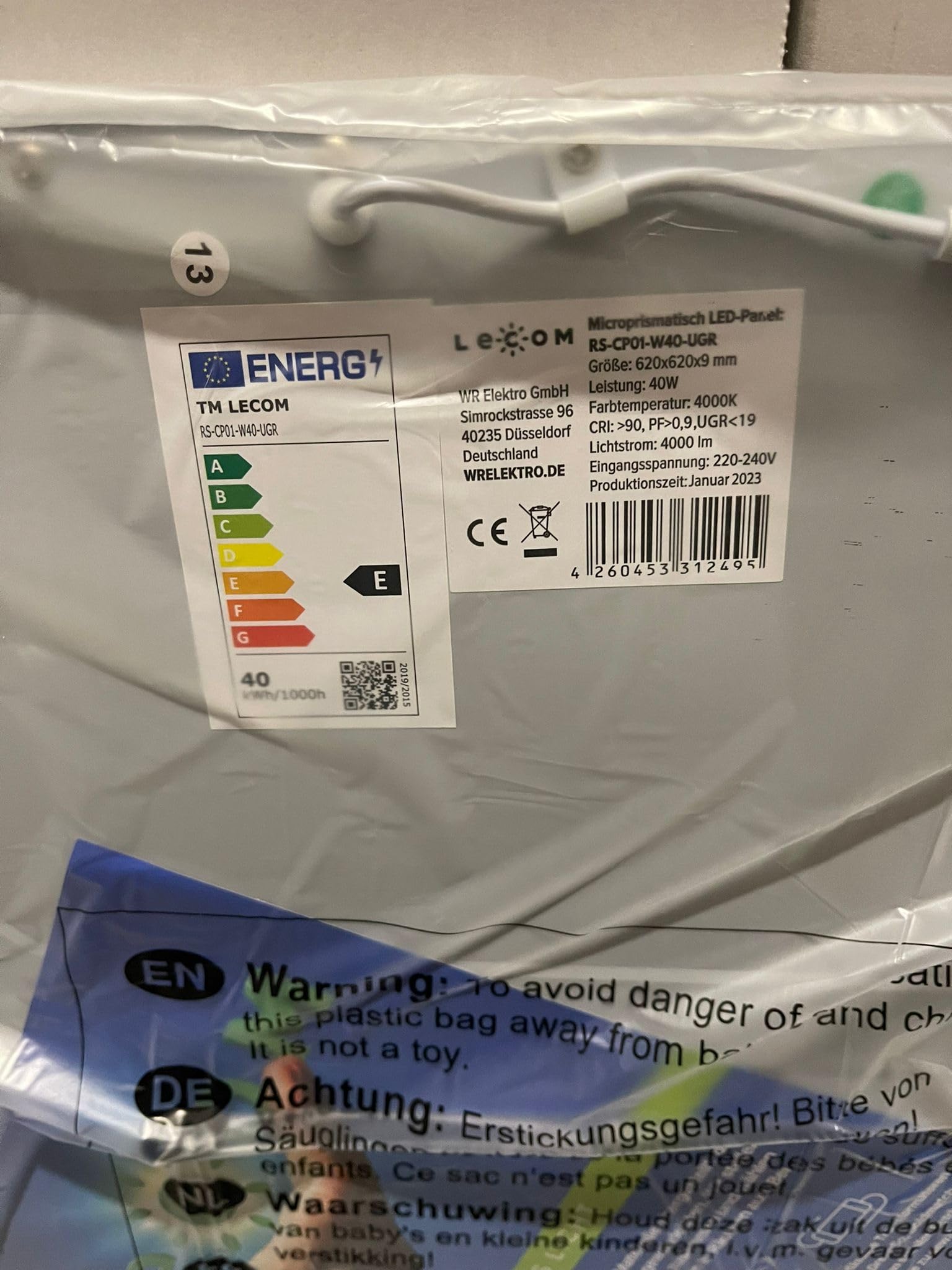 LECOM LED Rasterleuchte Neutralweiß UGR19 CRI90 3960lm Büro Arbeitsplatzleuchte
