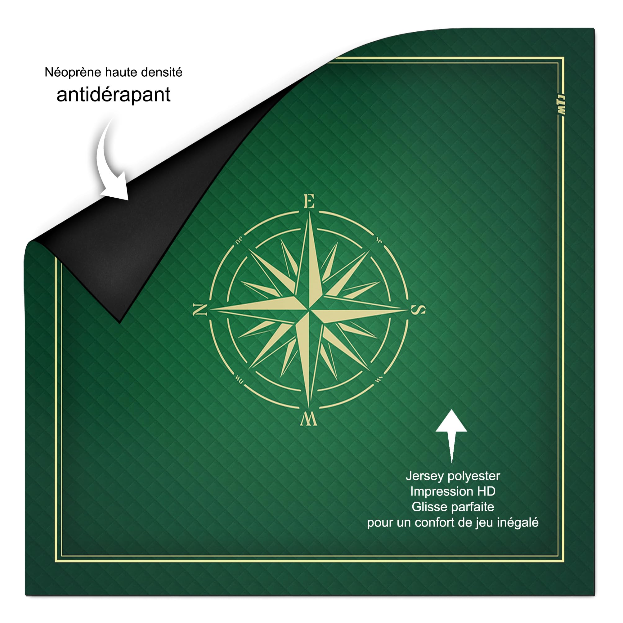 MTJ® - Alfombra de puente Prestige (78 x 78 cm), diseño de jersey de neopreno