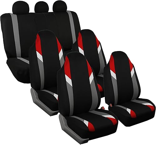 FH Group Tres filas de 7 plazas, fundas de asiento modernistas de alta calidad, se adaptan a la mayoría de automóviles, camiones, SUV y camionetas,
