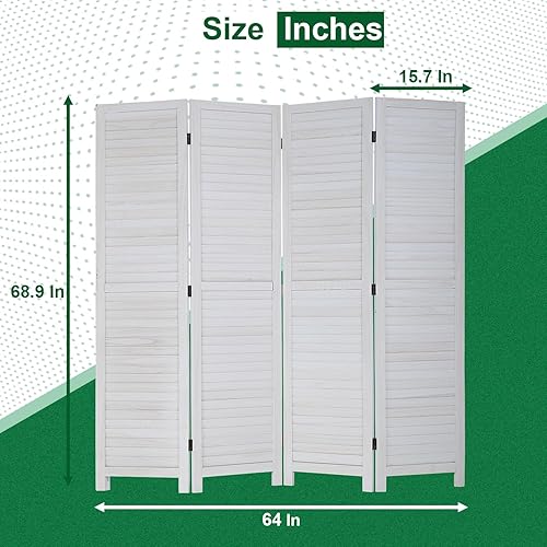 Miniatura 7 de PayLessHere Divisor de habitación de madera de 5.75 pies, pantalla de división portátil plegable para interiores, para dormitorio, oficina,
