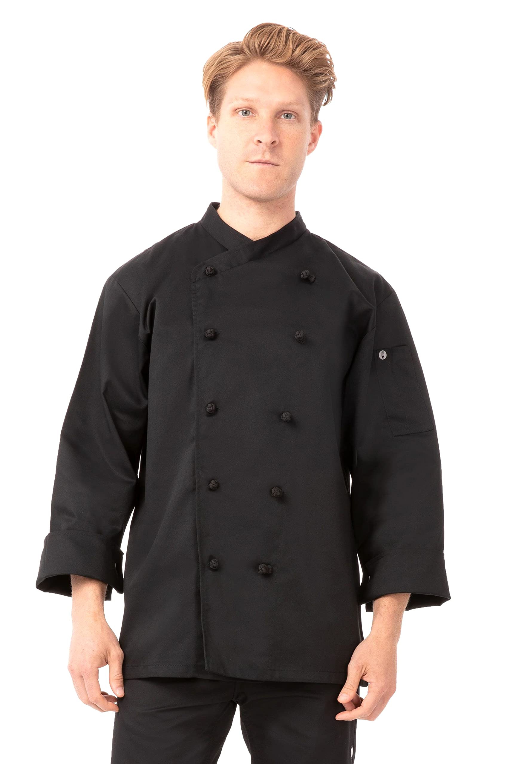 Chef Works Unisex Montpellier Chef Coat, Black Small