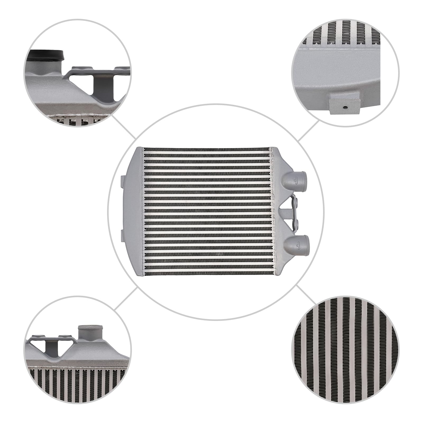 Intercooler samochodowy Uniwersalny samochodowy układ chłodzenia 60 psi Typ rury przedniej Intercooler Turbina Chłodzenie powietrzem obciążonym w celu rozproszenia ciepła
