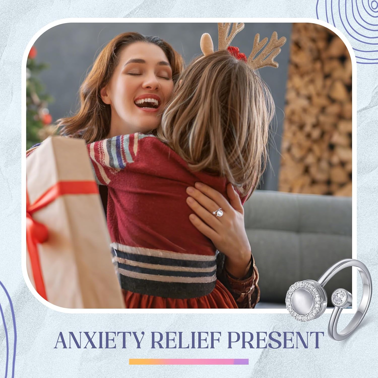 Highergo 20 Pcs Fidget Anxiety Rings for Women Alloy Open Adjustable Fidget Spinner Ring Rotatable Bead Rings for Adults Anxiety Relieving Stress(Silver) - Image 5