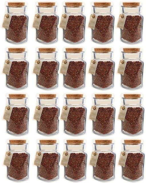 BESTonZON 20pcs Plastic Zipper Food Bag Mason Jar Shaped Snack Nuts Bag Self Sealing Reusable Food Pouches Kitchen Airtight Food Bag 17x12x0.2cm