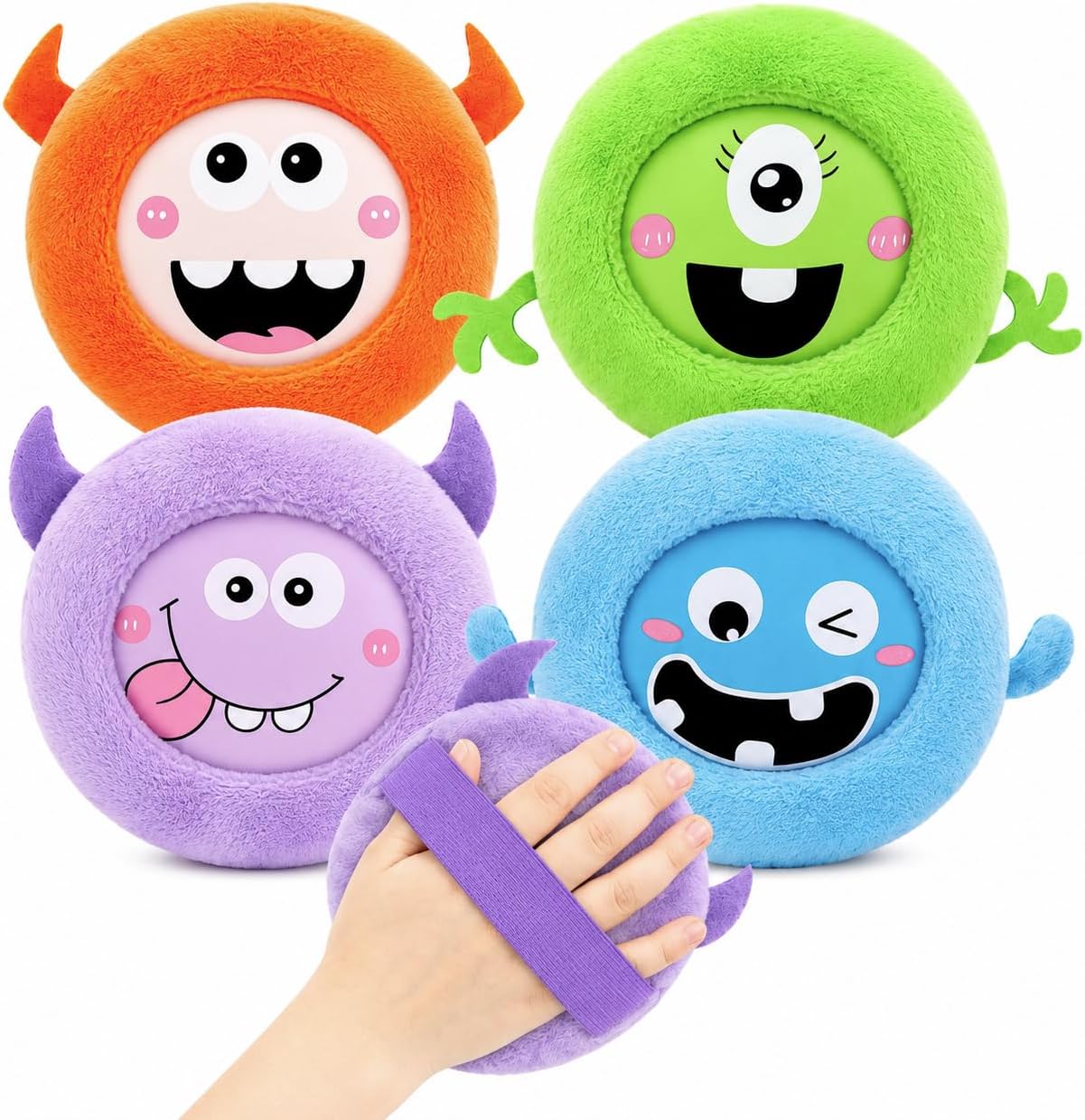 Hilph Kids Ice Packs for Boo Boos, Reusable Toddler Cold Packs with Soft Sleeves for Kids Injuries Cute Baby Ice Packs Hot Cold Therapy for Children's Pain Relief, Bump, Bruise, First Aid, 4 Pack