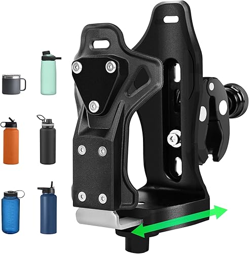 Portavasos mejorado para motocicleta ATV antirrobo, soporte extra grande para botella de agua de bicicleta de 1.95 a 3.6 pulgadas, tamaño universal,