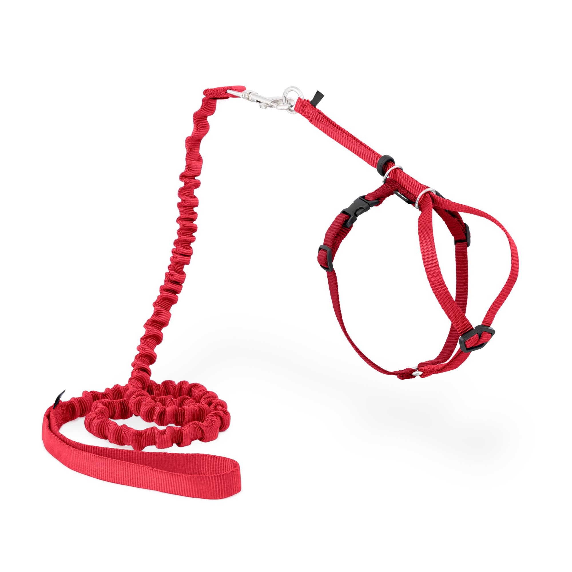 Come With Me Kitty Cat Harness & Bungee Leash - Comfortable Cat Harness with Lightweight Bungee Leash for Outdoor Fun - More Secure Walks - Small - Red