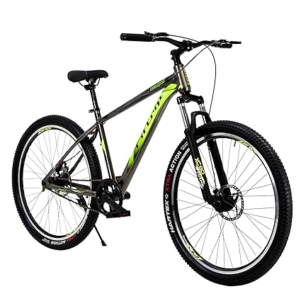 FitTrip Scalpel 29T | Single Speed MTB | 6061 Aluminium Alloy Frame | Jak 7 Dual Disk Brakes | Suspension Fork | Unisex | Fully Fitted (Lime Green)