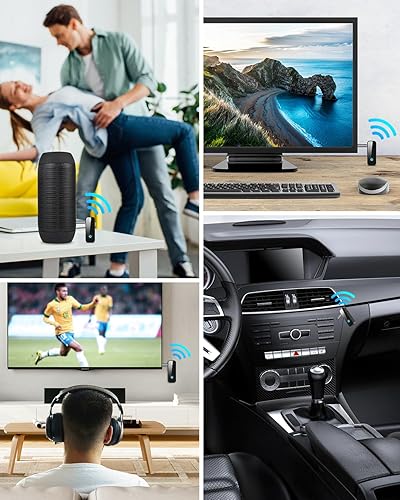 Miniatura 8 de Adaptador Bluetooth 5.3 Aux Ankilo (Actualizado) para Coche, Receptor Transmisor Bluetooth 2 en 1 para Coche con Pantalla, Adecuado para Coches