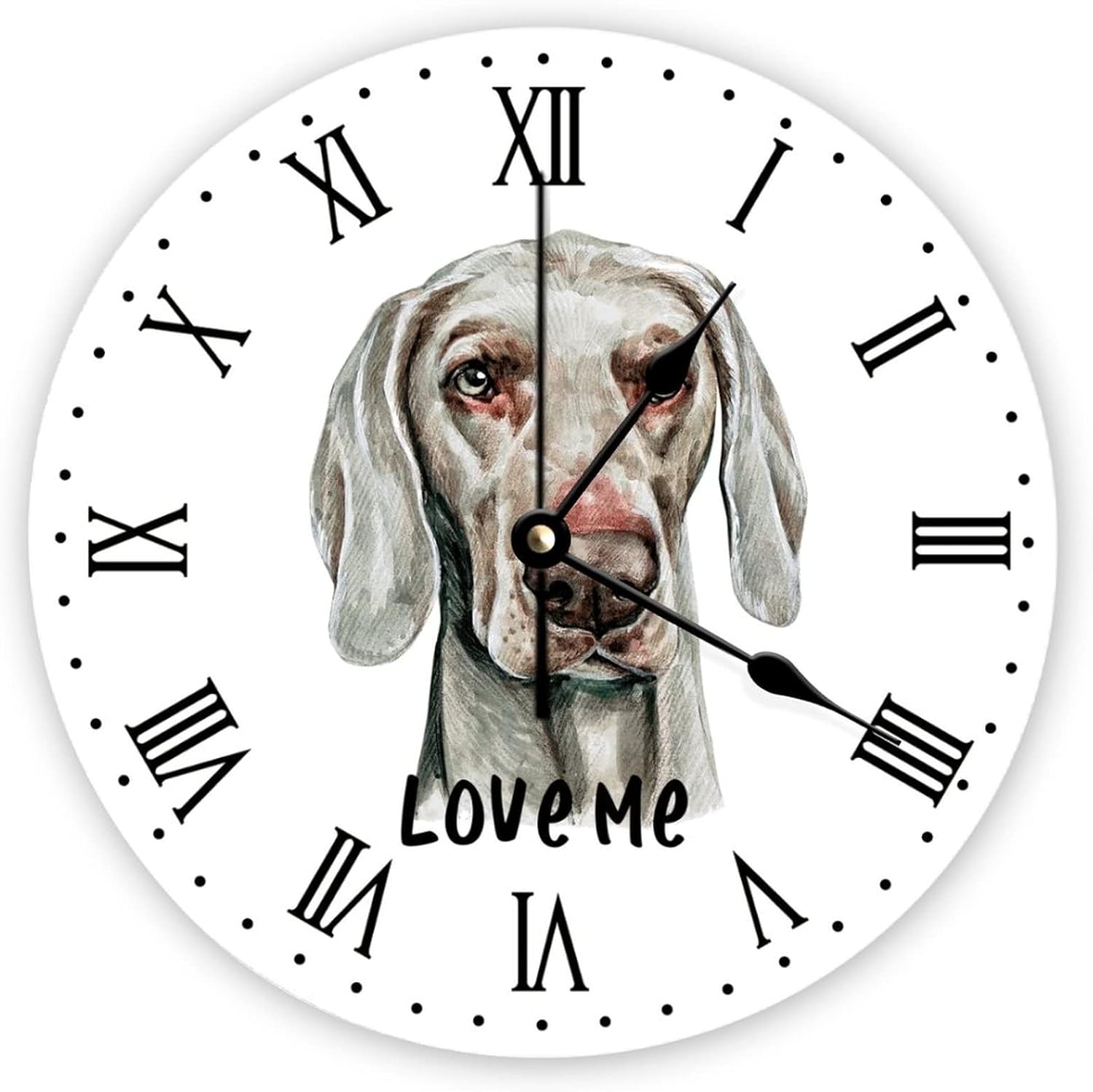 Alaskan Malamute Wooden Wall Clock - Love Me Alaskan Malamute Wall Clocks for Bedroom Living Room Home Office School Wall Art Decor, 15 X 15 Inch