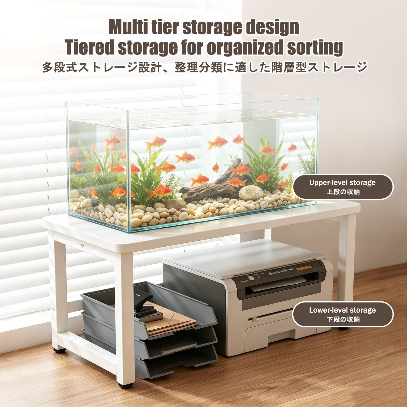 Mueble Acuario, Soporte MetáLico para Acuario, Robusto y Duradero