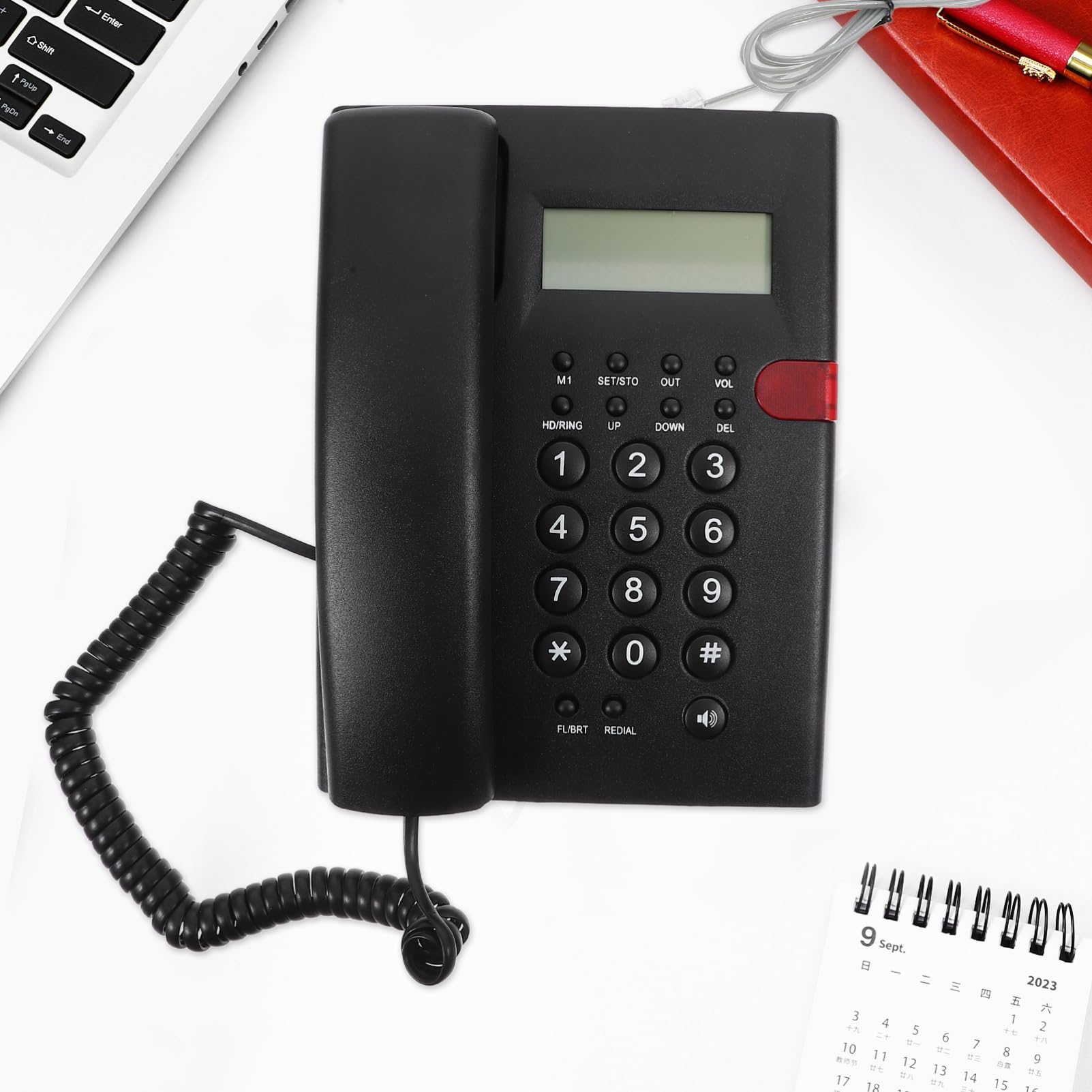HOMSFOU Telefono Fisso Fili Telefoni Fissi per Casa Ufficio Telefoni Tasti Grandi per Anziani e Adolescenti Dispositivo Intuitivo e Facile da Usare