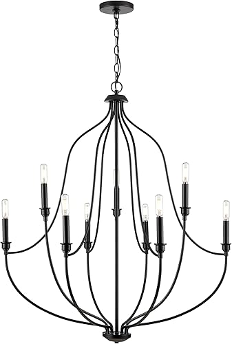 Miniatura 7 de ML Lighting Senoia Collection | 98005-MB | Lámpara de techo moderna con 5 luces en acabado negro mate | Perfecto para cocinas, vestíbulos, pasillos,