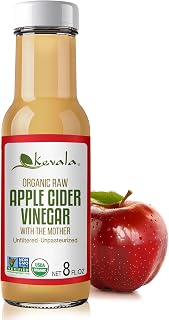 Kevala Organic Raw Apple Cider Vinegar with Mother, Unfiltered Unpasteurized, 8oz Glass Bottle - USDA Organic for Cooking & Wellness