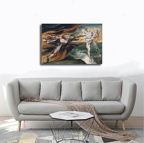 Miniatura 4 de DUYIGCR 46William Blake - The Good And Evil Angels por William, Blake Art Wall Decor Poster Family Bar Restaurant Garage Cafe Letrero de arte de