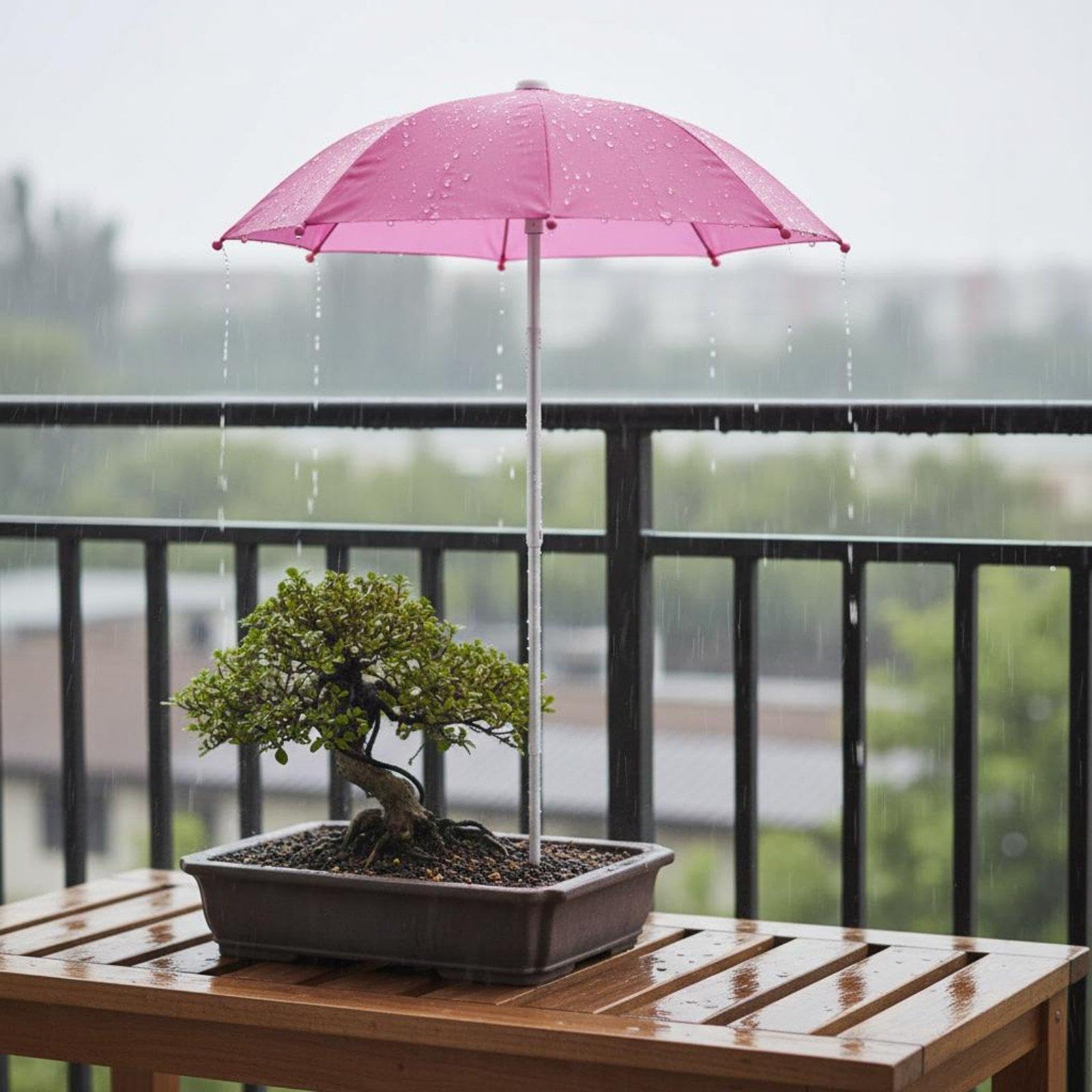Plant Umbrella Rain Protection Potted Plant Umbrella Pot Green 27CM-image-28